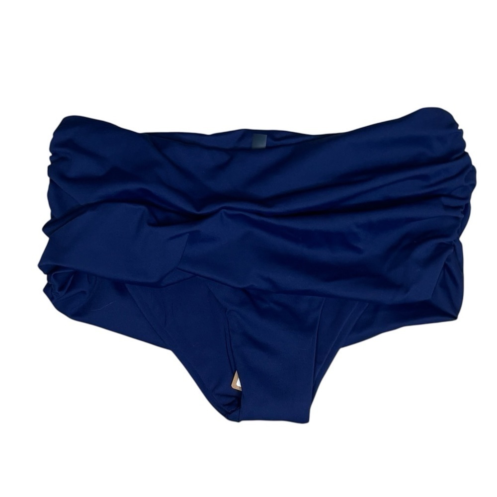NWT SKIMS Navy Blue Sculping Swim Bottom Fold Over Swimwear Size XS